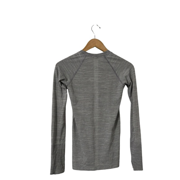LULULEMON Swiftly Tech 2.0 Striped Gray Long Sleeve Top Shirt - Picture 7 of 9